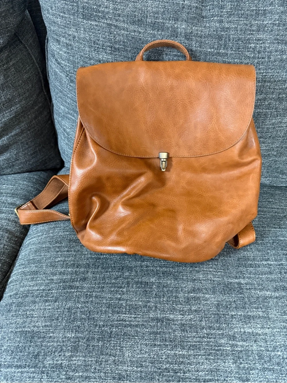 Classic Tan Leather Backpack for Men - Stylish Everyday Carry